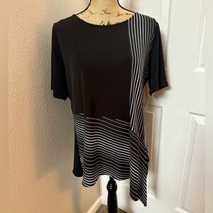 NEW Alfani Asymmetrical Black and White Shirt, Size XL